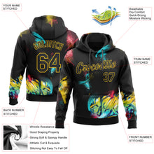 Laden Sie das Bild in den Galerie-Viewer, Custom Stitched Graffiti Pattern Black-Gold 3D Sports Pullover Sweatshirt Hoodie
