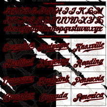 Load image into Gallery viewer, Custom Graffiti Pattern Red-Black 3D Scratch Authentic Baseball Jersey

