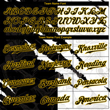 Charger l&#39;image dans la galerie, Custom Graffiti Pattern Black-Gold 3D Scratch Authentic Baseball Jersey
