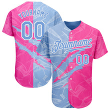 Загрузить изображение в средство просмотра галереи, Custom Graffiti Pattern Light Blue-Pink 3D Scratch Authentic Baseball Jersey
