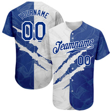 Загрузить изображение в средство просмотра галереи, Custom Graffiti Pattern Royal-White 3D Scratch Authentic Baseball Jersey
