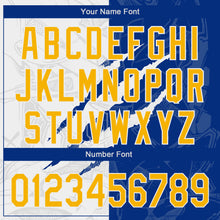Загрузить изображение в средство просмотра галереи, Custom Graffiti Pattern Yellow-Royal 3D Scratch Authentic Baseball Jersey
