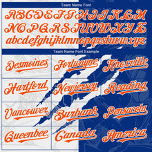 Laden Sie das Bild in den Galerie-Viewer, Custom Graffiti Pattern Orange-Royal 3D Scratch Authentic Baseball Jersey
