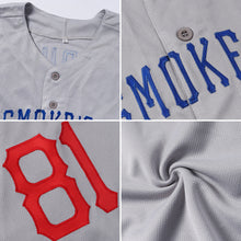 Load image into Gallery viewer, Custom Gray Gray-Black Authentic Baseball Jersey
