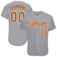 Laden Sie das Bild in den Galerie-Viewer, Custom Gray Texas Orange-White Authentic Baseball Jersey
