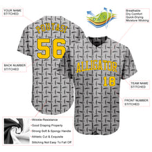 Laden Sie das Bild in den Galerie-Viewer, Custom Gray Gold-Black 3D Pattern Design Authentic Baseball Jersey
