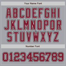 Load image into Gallery viewer, Custom Gray Crimson-Black Authentic Baseball Jersey
