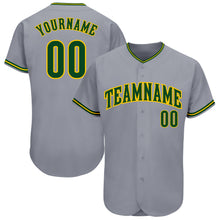 Загрузить изображение в средство просмотра галереи, Custom Gray Green-Gold Authentic Baseball Jersey
