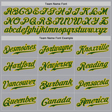 Load image into Gallery viewer, Custom Gray Green Pinstripe Green-Gold Authentic Baseball Jersey

