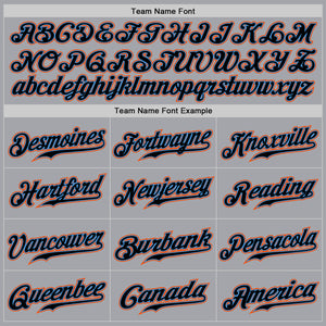 Custom Gray Black Pinstripe Black-Powder Blue Authentic Baseball Jersey