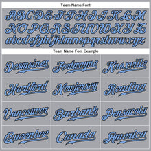 Load image into Gallery viewer, Custom Gray Light Blue-Black Authentic Sleeveless Father&#39;s Day Baseball Jersey
