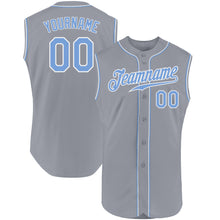 Laden Sie das Bild in den Galerie-Viewer, Custom Gray Light Blue-White Authentic Sleeveless Baseball Jersey
