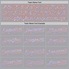 Load image into Gallery viewer, Custom Gray Powder Blue White-Orange Authentic Baseball Jersey
