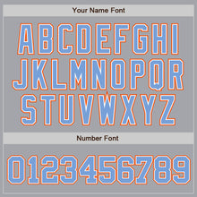 Load image into Gallery viewer, Custom Gray Powder Blue White-Orange Authentic Baseball Jersey

