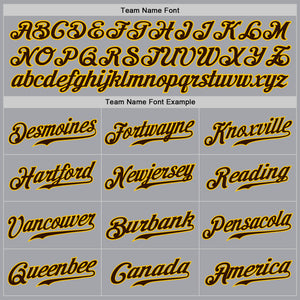 Custom Gray Brown-Gold Authentic Baseball Jersey