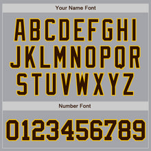 Load image into Gallery viewer, Custom Gray Brown-Gold Authentic Baseball Jersey

