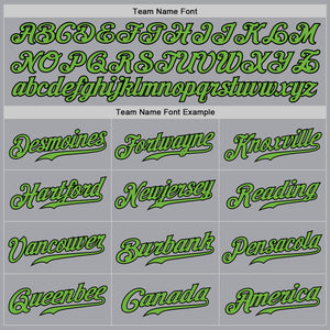 Custom Gray Neon Green-Black Authentic Baseball Jersey