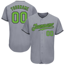 Laden Sie das Bild in den Galerie-Viewer, Custom Gray Neon Green-Black Authentic Baseball Jersey
