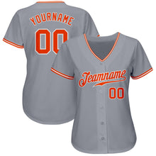 Load image into Gallery viewer, Custom Gray Orange-White Authentic Baseball Jersey
