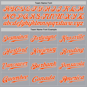 Custom Gray Orange-White Authentic Baseball Jersey
