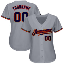 Загрузить изображение в средство просмотра галереи, Custom Gray Navy Red-Old Gold Authentic Baseball Jersey
