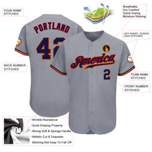 Загрузить изображение в средство просмотра галереи, Custom Gray Navy Red-Old Gold Authentic Baseball Jersey
