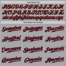 Загрузить изображение в средство просмотра галереи, Custom Gray Navy Red-Old Gold Authentic Baseball Jersey
