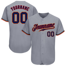 Загрузить изображение в средство просмотра галереи, Custom Gray Navy Red-Old Gold Authentic Baseball Jersey
