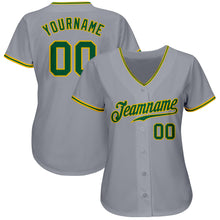 Laden Sie das Bild in den Galerie-Viewer, Custom Gray Kelly Green-Gold Authentic Baseball Jersey
