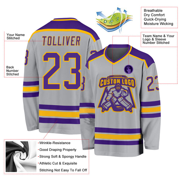 Cheap Custom Old Gold Purple-Black Hockey Jersey Free Shipping –  CustomJerseysPro