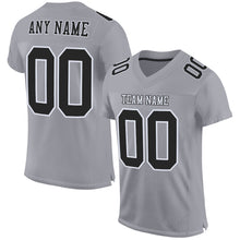 Load image into Gallery viewer, Custom Gray Black-White Mesh Authentic Football Jersey
