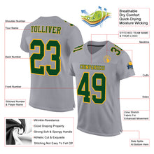 Load image into Gallery viewer, Custom Gray Green-Gold Mesh Authentic Football Jersey
