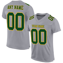 Load image into Gallery viewer, Custom Gray Green-Gold Mesh Authentic Football Jersey
