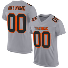 Load image into Gallery viewer, Custom Gray Black-Orange Mesh Authentic Football Jersey
