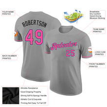 Загрузить изображение в средство просмотра галереи, Custom Gray Pink Black-Light Blue Performance T-Shirt
