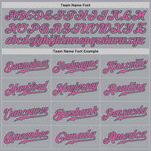Load image into Gallery viewer, Custom Gray Pink-Kelly Green Authentic Baseball Jersey
