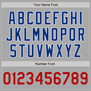 Custom Gray Royal-Red Authentic Baseball Jersey
