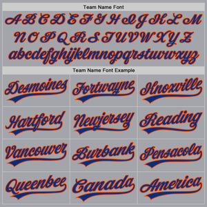 Custom Gray Royal-Orange Authentic Baseball Jersey