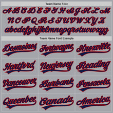 Load image into Gallery viewer, Custom Gray Navy-Red Authentic Baseball Jersey
