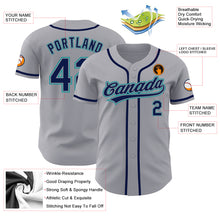 Laden Sie das Bild in den Galerie-Viewer, Custom Gray Navy-Teal Authentic Baseball Jersey
