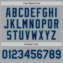 Laden Sie das Bild in den Galerie-Viewer, Custom Gray Navy-Teal Authentic Baseball Jersey
