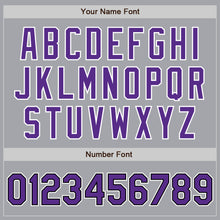 Load image into Gallery viewer, Custom Gray Purple-Black Authentic Baseball Jersey
