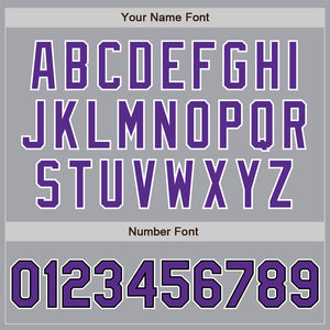Custom Gray Purple-Black Authentic Baseball Jersey