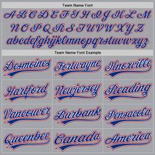 Laden Sie das Bild in den Galerie-Viewer, Custom Gray Royal-Red Authentic Baseball Jersey
