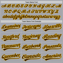 Load image into Gallery viewer, Custom Gray Brown-Gold Authentic Baseball Jersey
