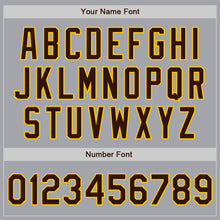 Load image into Gallery viewer, Custom Gray Brown-Gold Authentic Baseball Jersey
