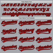 Laden Sie das Bild in den Galerie-Viewer, Custom Gray Red-Black Authentic Baseball Jersey
