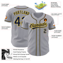 Charger l&#39;image dans la galerie, Custom Gray Navy-Gold Authentic Baseball Jersey
