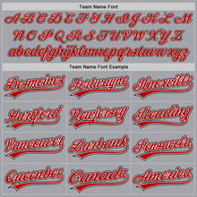 Load image into Gallery viewer, Custom Gray Red-Black Authentic Baseball Jersey
