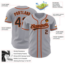 Laden Sie das Bild in den Galerie-Viewer, Custom Gray Black-Orange Authentic Baseball Jersey
